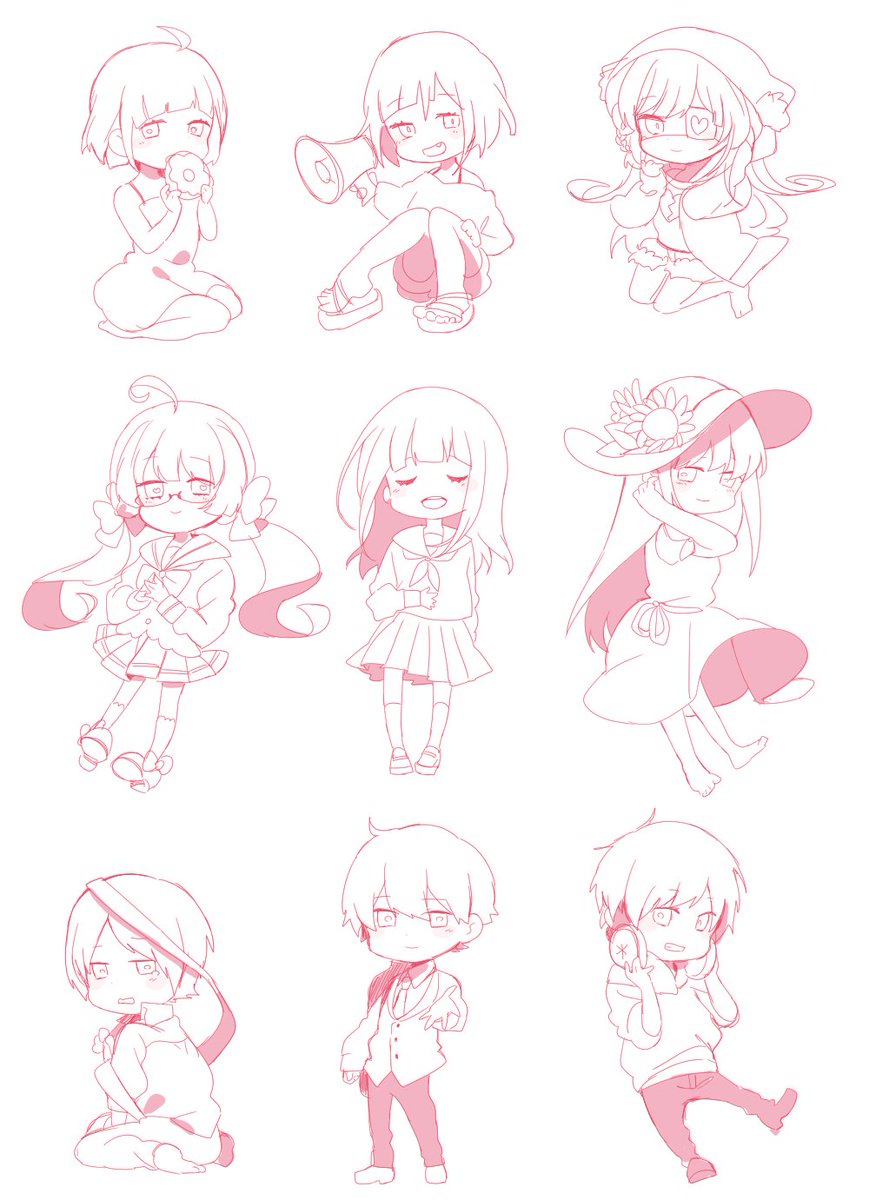 朝方デフォルメ練習に描いてたら思いのほかノリノリで描いちゃったやつ 
