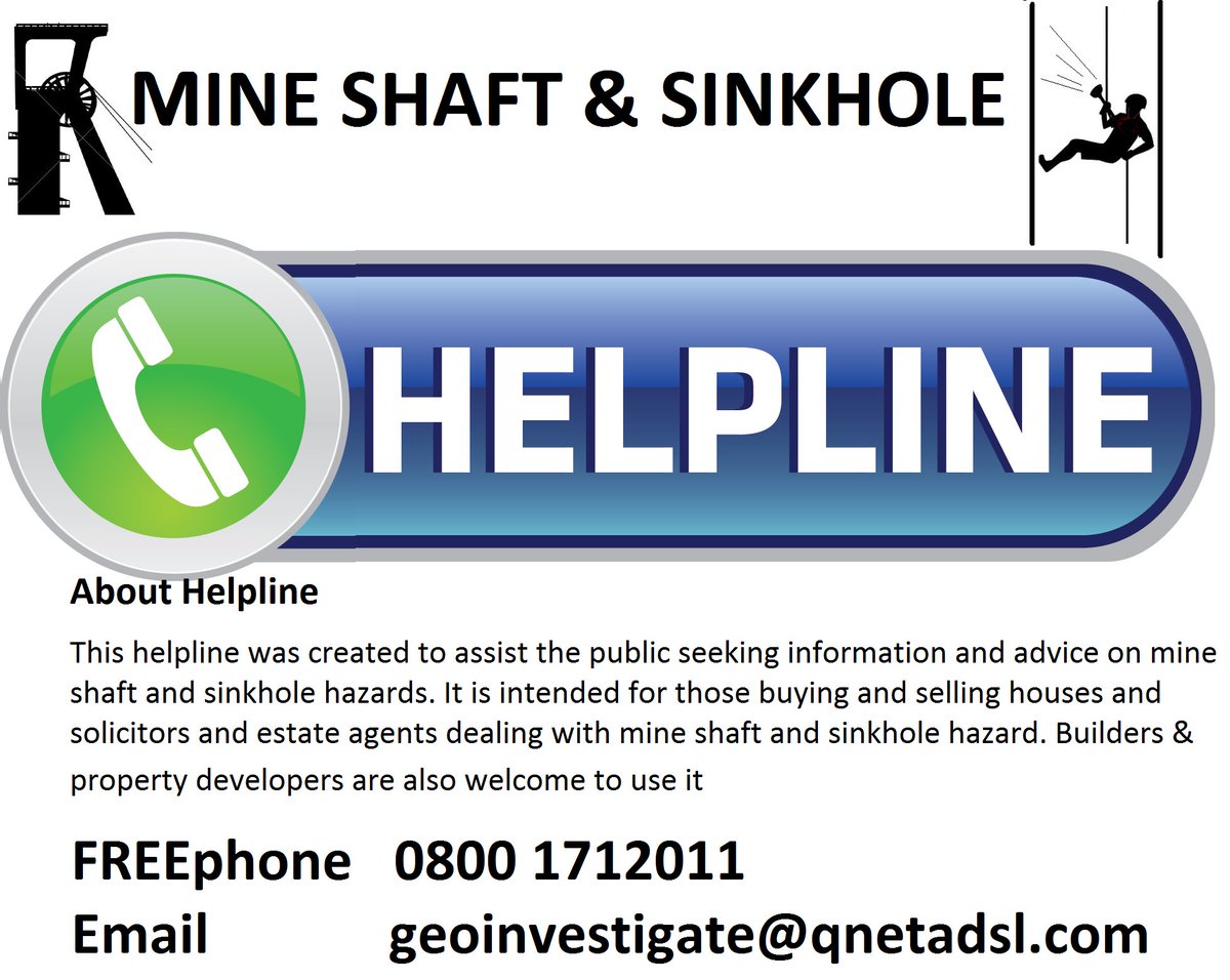 Geoinvestigate's tweet photo. Geoinvestigate #mineshaft & #sinkhole #HELPLINE assist caller concerned about #subsiding #mineentry within property. Careful #siteinvestigation combining #geoenvironmental #mining #deststudy and #groundinvestigation needed https://t.co/dwncRpQ96V