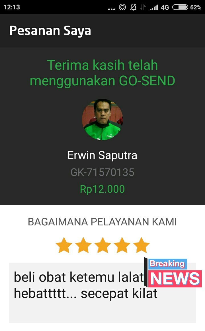 Trimakasih Gosend <a href="/gojekindonesia/">Gojek Indonesia</a> slalu membantu saya mengirimkan pesanan tepat waktu, sukses terus ya !!! Makasih Abang, ini pantun buat Abang 😁 #gojek #gosend