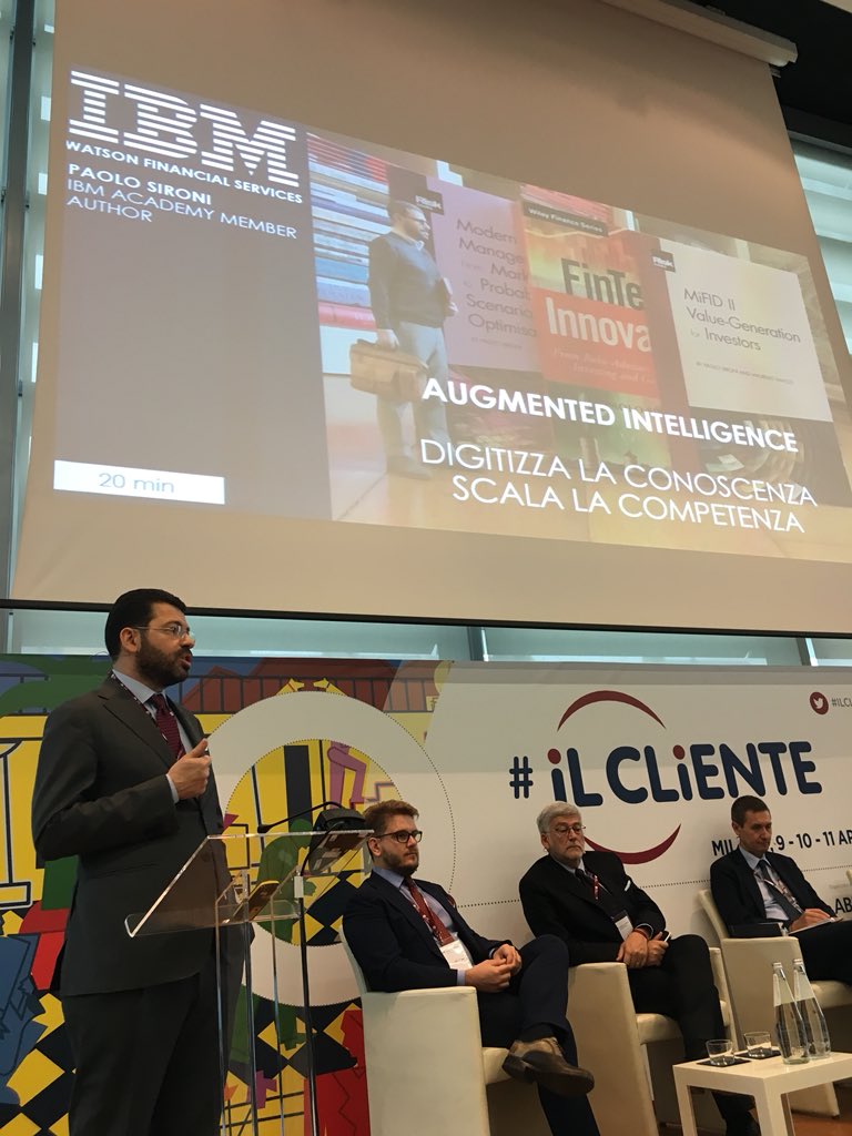 PadovanFlavio's tweet photo. Paolo Sironi (IBM) a #ILCLIENTE: 1- La customer experience è centrale, ma nel medio periodo è strategico l'engagement. 2 - La banca ha bisogno di comunicare ai clienti come sta cambiando la value proposition

 #ilcliente @BancaforteABI @ABI_Eventi @IBMItalia @ppiac @p_delmonte https://t.co/FNrFHgT97U