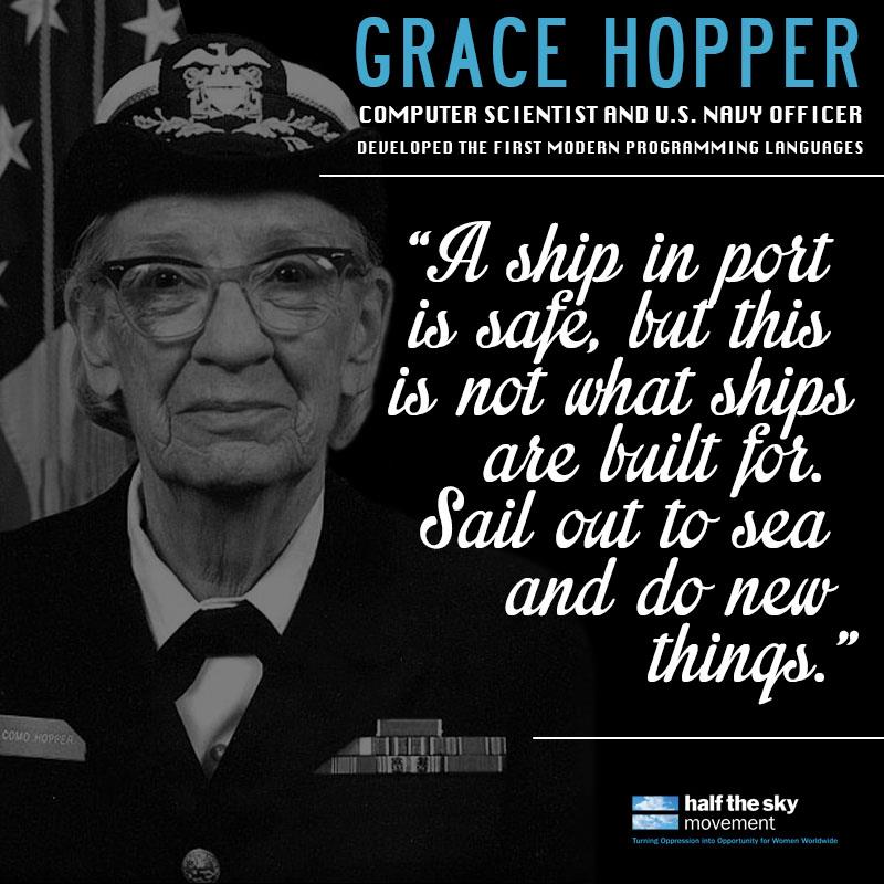 WorkmATe_Tech's tweet image. "A ship in port is safe, but this is not what ships are built for. Sail out to sea and do new things" - Grace Hopper #MondayMotivation #WomeninSTEM #STEMmotivation