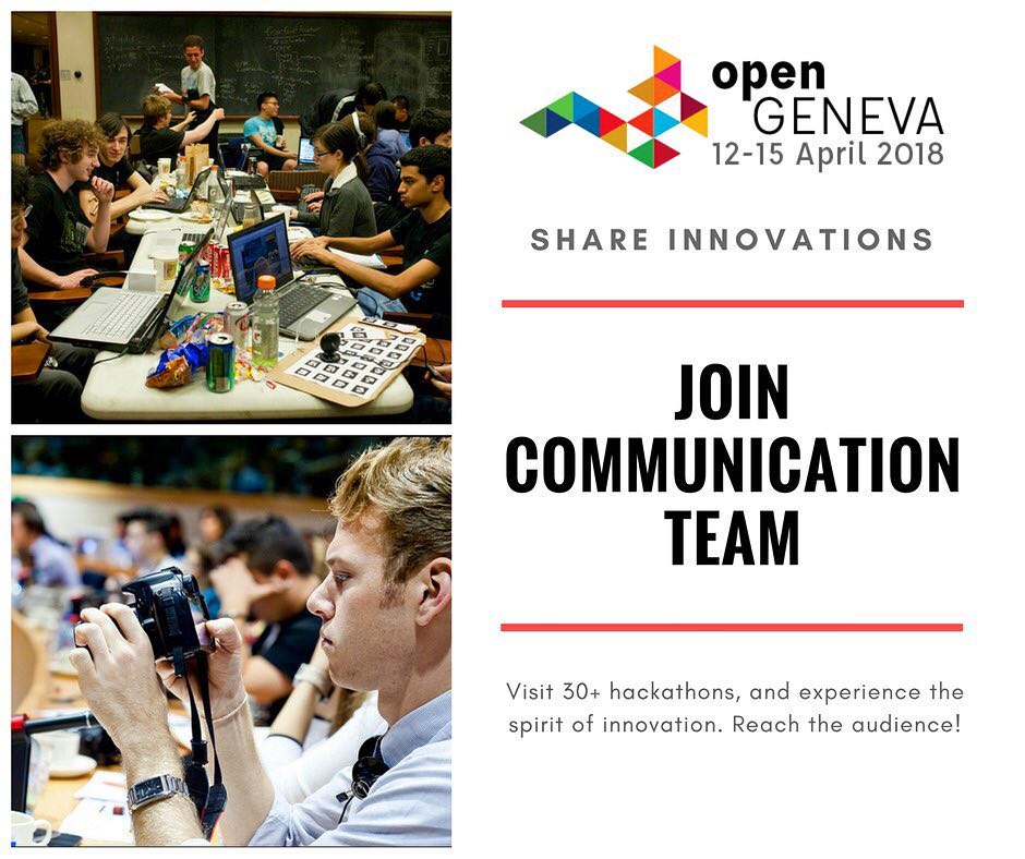 opengeneva's tweet photo. Are you interested in #innovation? Do you want to contribute to our #communicationCampaign & win 2000 frs? Venez participer à notre concours et postez vos reportages sur Twitter, Facebook, Linkedin & Instagram mentionnant @opengeneva & #og18 Check it out👉 https://t.co/qsSelLfL9b https://t.co/6p6ryk5fyn