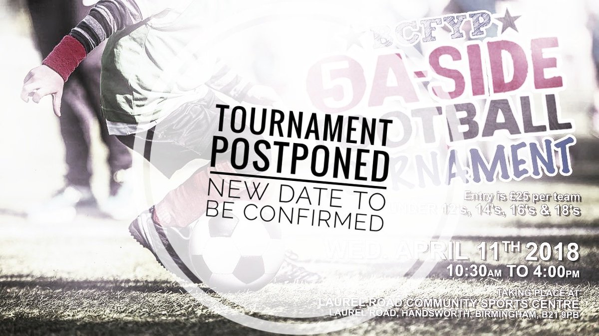 Unfortunately we have had to take the difficult decision to postpone our 5 A Side football tournament. A new date for the tournament will be confirmed later this month.