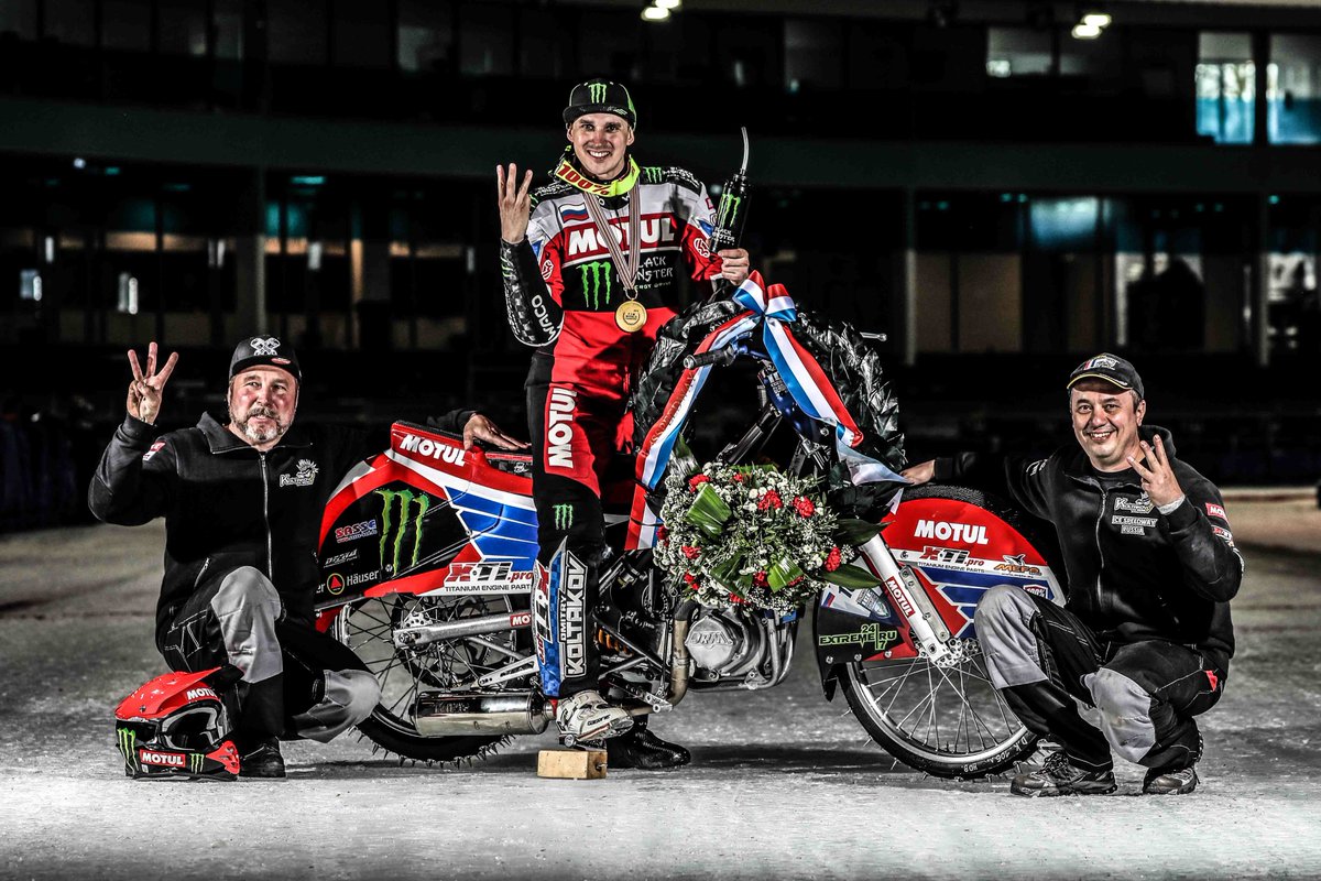 #LUKOIL #FIMIceGladiators It's Dmitry Koltakov's thrid title. 
Are we up for a "Toni Bou-style" reign in this sport?