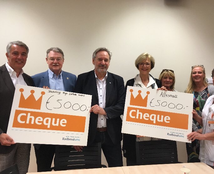 noutvanheijst's tweet photo. Vandaag voor #all4small €10.000 mogen ontvangen!!! Veel dank Cathy van Beek, voormalig lid RvB @radboudumc en Stichting Mijn Liefste Wens!!! https://t.co/3vPuJJrrxI