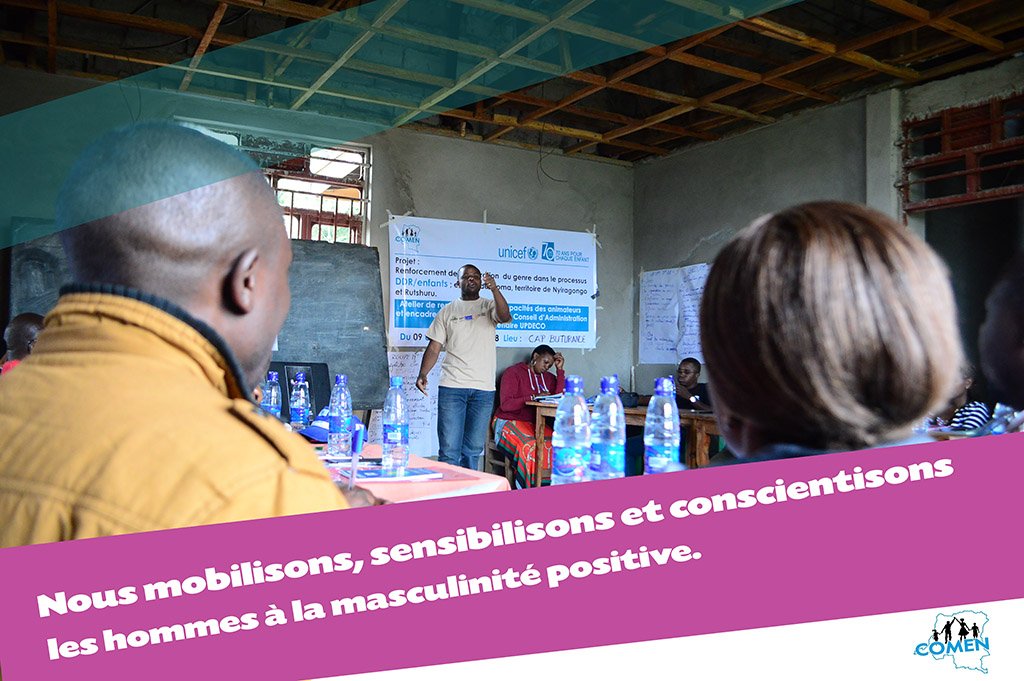 CONGO MEN'S NETWORK (@comen_rdc) on Twitter photo Nous mobilisons, sensibilisons et conscientisons les hommes à la masculinité positive. #MasculinitePositive #Goma #RDC
<a href="/annytenga/">ANNY T. MODI</a> <a href="/AfyMalungu/">Afy Malungu</a> <a href="/UNICEF/">UNICEF</a> <a href="/FatouGiwa/">Fatou Giwa</a> <a href="/MenEngageAfrica/">MenEngage Africa</a> <a href="/Genderforce/">Genderforce</a> <a href="/FathersAfrica/">Africa Fatherhood</a> <a href="/unwomenafrica/">UN Women Africa</a> <a href="/intalert/">International Alert</a> <a href="/SonkeTogether/">Sonke Gender Justice</a> Nous mobilisons, sensibilisons et conscientisons les hommes à la masculinité positive. #MasculinitePositive #Goma #RDC
<a href="/annytenga/">ANNY T. MODI</a> <a href="/AfyMalungu/">Afy Malungu</a> <a href="/UNICEF/">UNICEF</a> <a href="/FatouGiwa/">Fatou Giwa</a> <a href="/MenEngageAfrica/">MenEngage Africa</a> <a href="/Genderforce/">Genderforce</a> <a href="/FathersAfrica/">Africa Fatherhood</a> <a href="/unwomenafrica/">UN Women Africa</a> <a href="/intalert/">International Alert</a> <a href="/SonkeTogether/">Sonke Gender Justice</a>