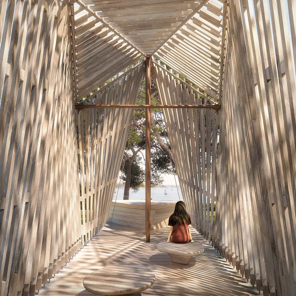 WACommunity's tweet photo. Foster+Partners design zig zag-shaped chapel for the first ever Vatican Pavilion at Venice Biennale: https://t.co/cZXmnZxcpc https://t.co/iOVvjJYrF4