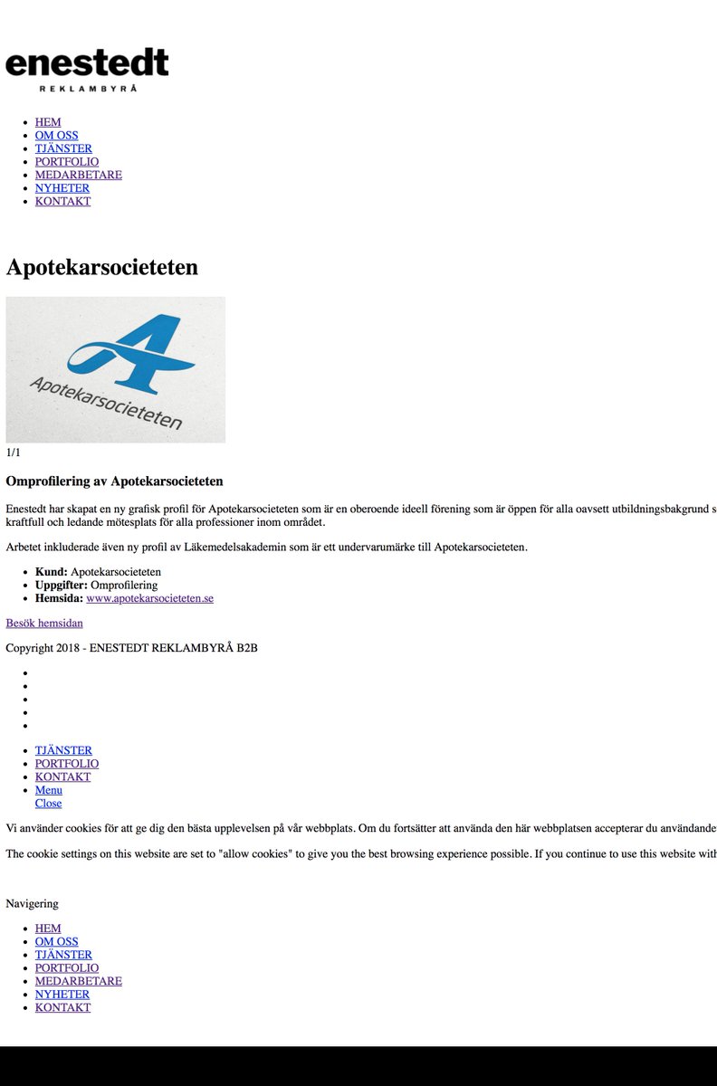 EnestedtCo's tweet image. Idag firar vi #cssnakedday för att uppmärksamma vikten av styling på hemsidor så att internet kan vara så vackert som det är idag! Så här skulle vår hemsida se ut utan CSS, ganska stor skillnad!