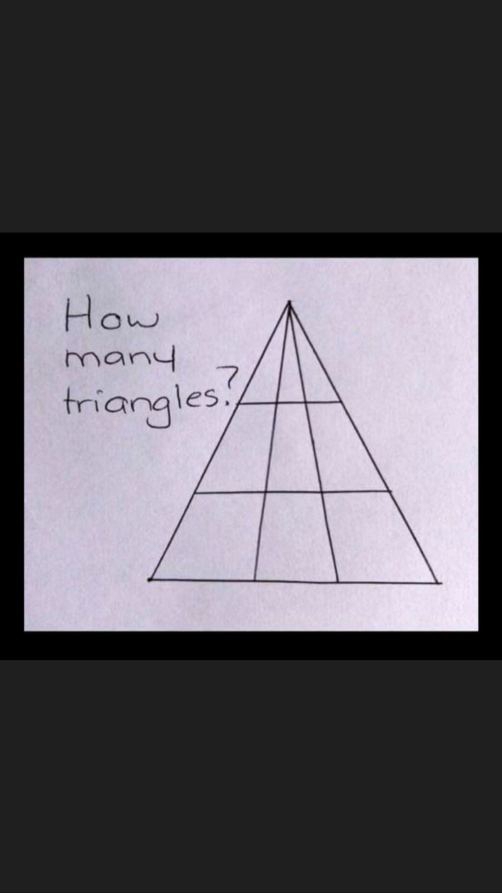 One image of simple triangle math puzzle.