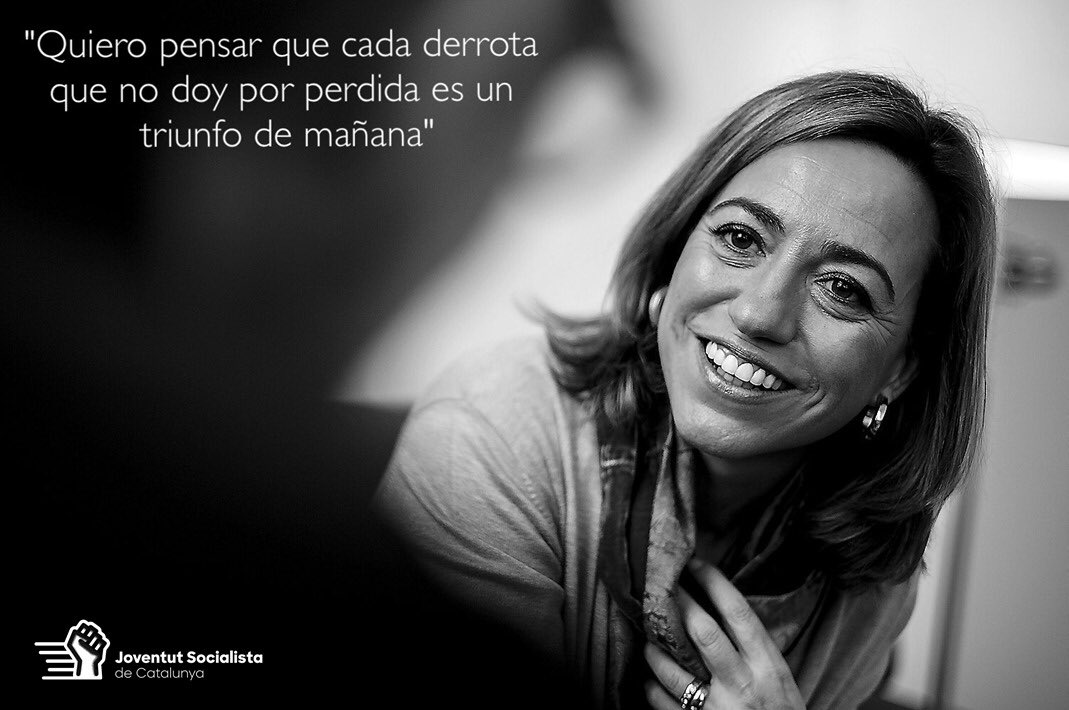 jsccatalunya's tweet photo. Carme, fa un any que vas marxar, però amb el teu pas per la JSC ens vas deixar la força, la valentia i el coratge per seguir lluitant per aconseguir una societat plural, més justa i igualitària. #ElLlegatDeLaCarmeChacón https://t.co/e4SFvtsHhg