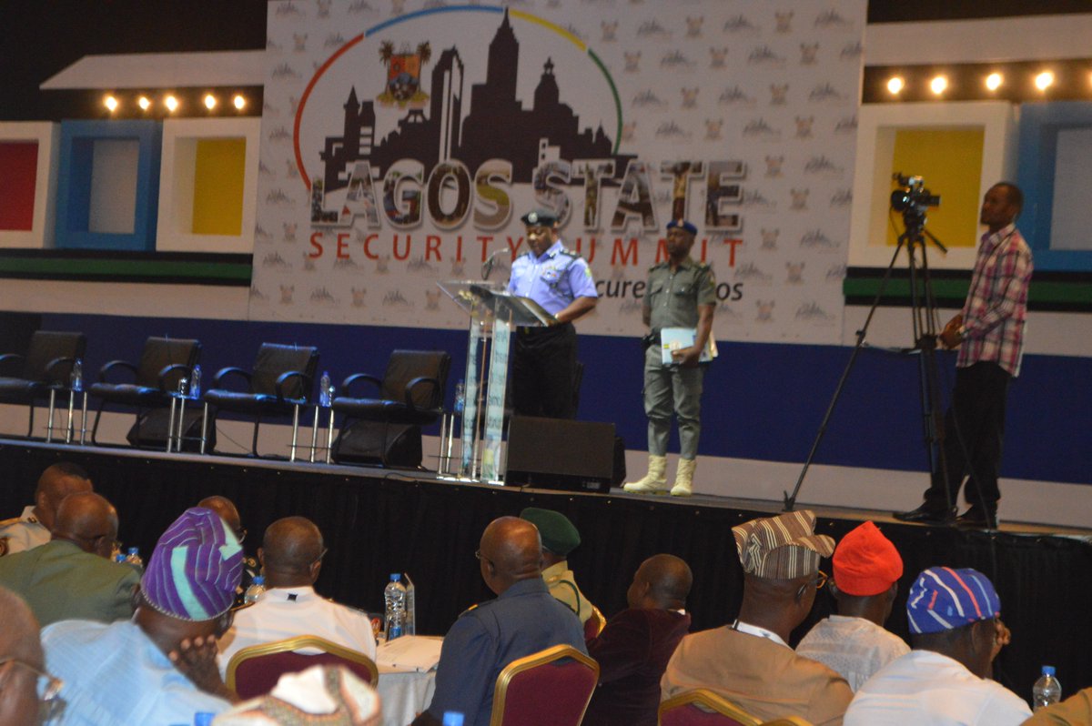 followlasg's tweet photo. Lagos State Commissioner of Police, Edgar Imohini delivering a paper at the ongoing Security Summit at Eko Hotel & Suites, Victoria Island. #SecuritySummit2018 https://t.co/aNobntAheR