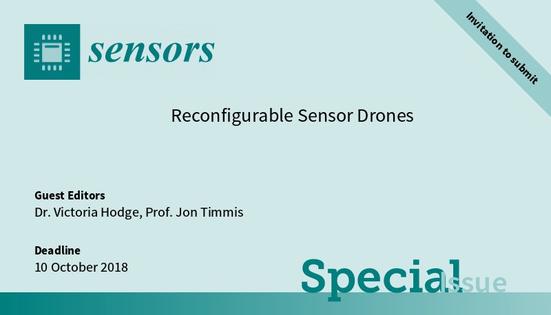 #mdpisensors
Special Issue "Reconfigurable Sensor Drones" is open for submission.
Deadline: 10 October 2018
mdpi.com/journal/sensor…
#Drones #UAV #UGV