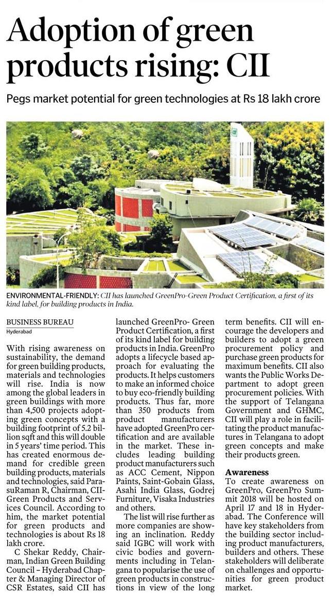 CII_GBC's tweet photo. Press clippings on media interaction on Green Product Certification @the_hindu @IndianExpress @timesofindia #news #greenpro #greenprocertification https://t.co/mChdp09pZR