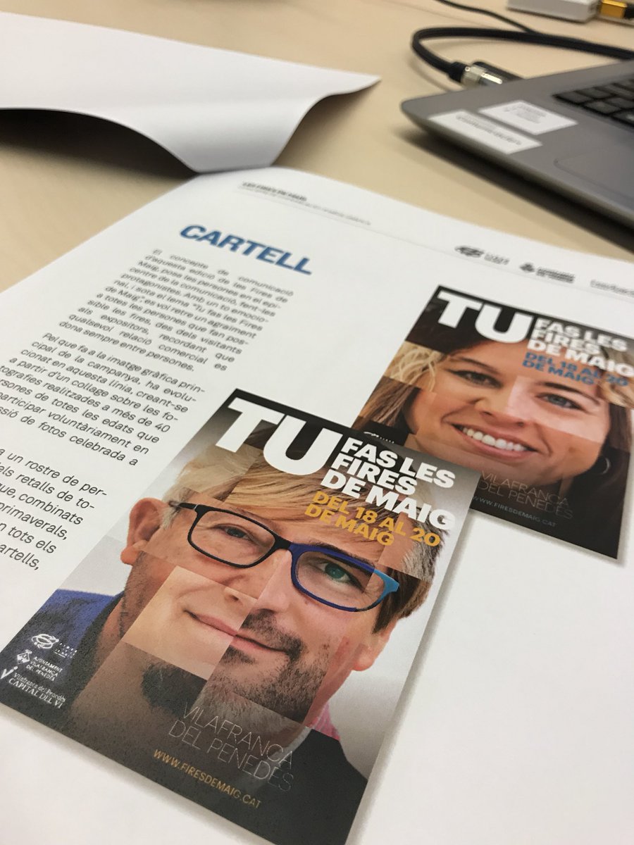 Presentació de la imatge de les #firesdemaig2018 sota l’eslògan ‘Tu fas les Fires de Maig’ i creada a partir de fotografies de persones