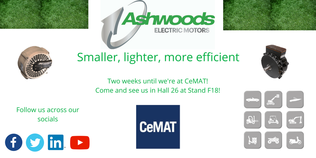 ashwoodsmotors's tweet image. Two weeks to go! #CeMAT2018 commences in two weeks and we'll be presenting our innovative electric motors in Hall 26 at Stand F18 - come and say hello! #AshwoodsElectricMotors #electric #motors
