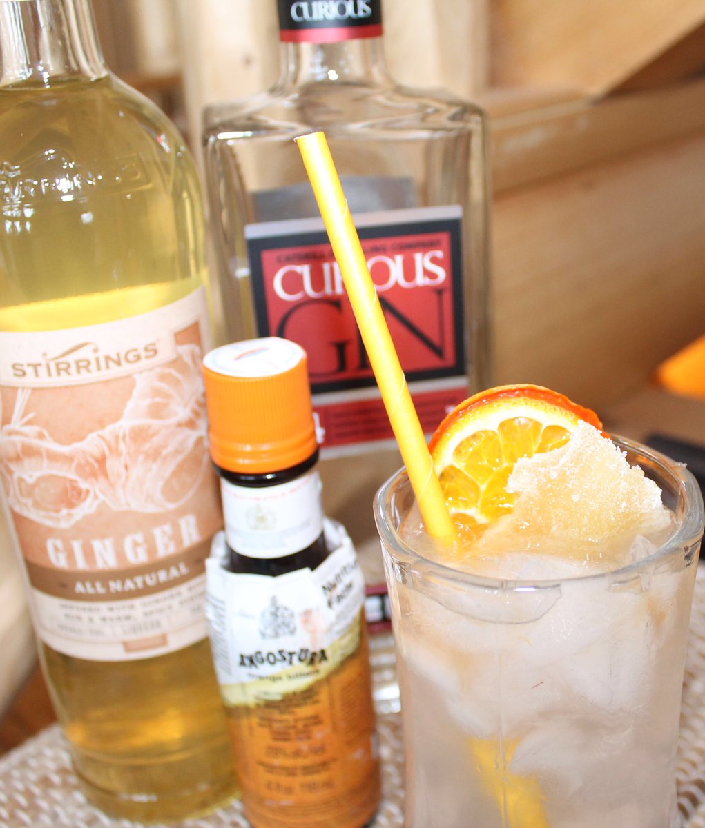 Becoming a gin hound lately, made this cocktail with a special gin I found in the Catskills. Ginge &amp; Tonic - 1.5oz Curious Gin shaken with 1 oz Stirrings Ginger topped with tonic &amp; Angostura Orange Bitters. #catskillsdistillingcompany #curiousgin #angostura #stirrings