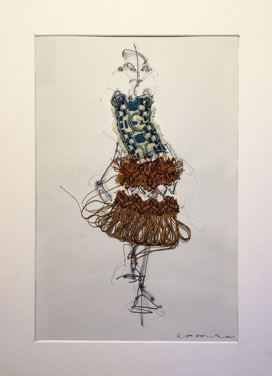 Primavera1945's tweet photo. "FILLE EN BLEU ET MARRON", one of many new pieces by Flett Bertram, a new artist here at Primavera! #flettbertram #illustrator #textile #fashion #primaveragallery https://t.co/bIepmTB6xL