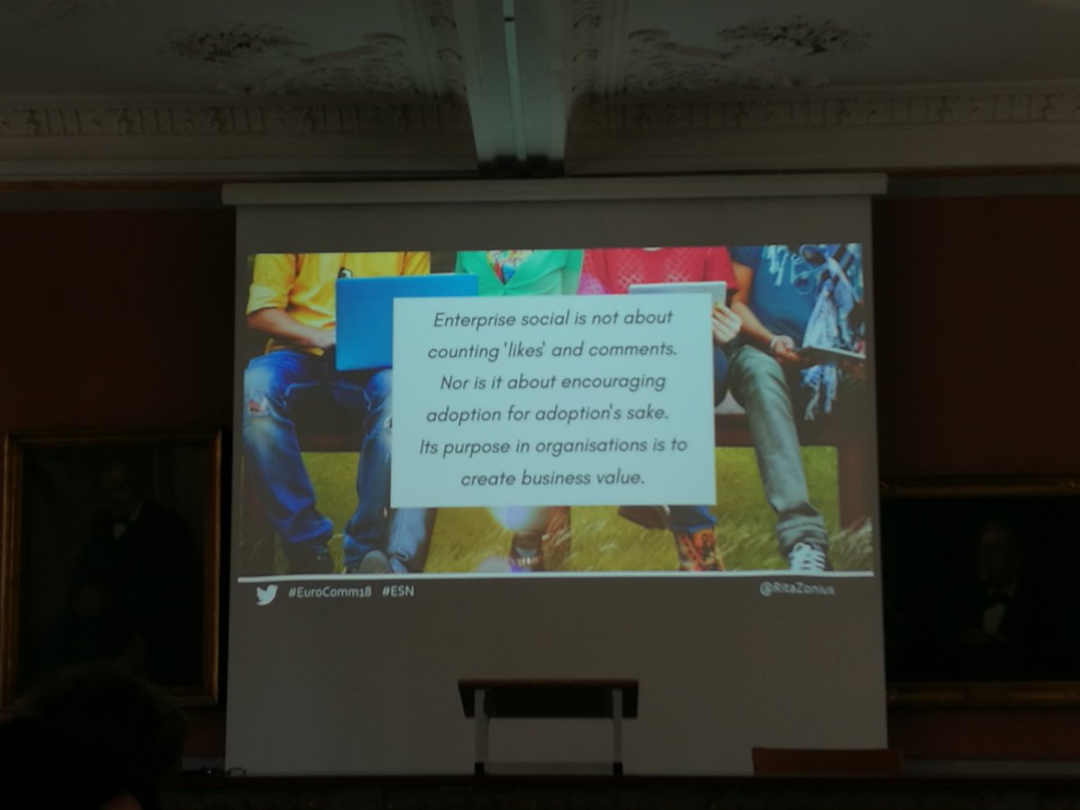 MNordNL's tweet photo. Enterprise social media is about creating value for organisations @RitaZonius #EuroComm18 #EmployeeEngagement https://t.co/6ICE0HCcre
