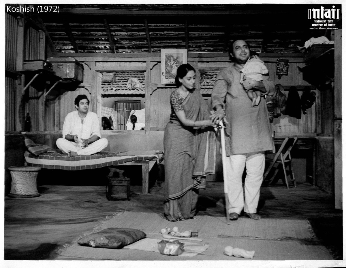 #SanjeevKumar, #JayaBhaduri and #OmShivPuri in #Gulzar's heartrending drama #Koshish. #MondayMemories