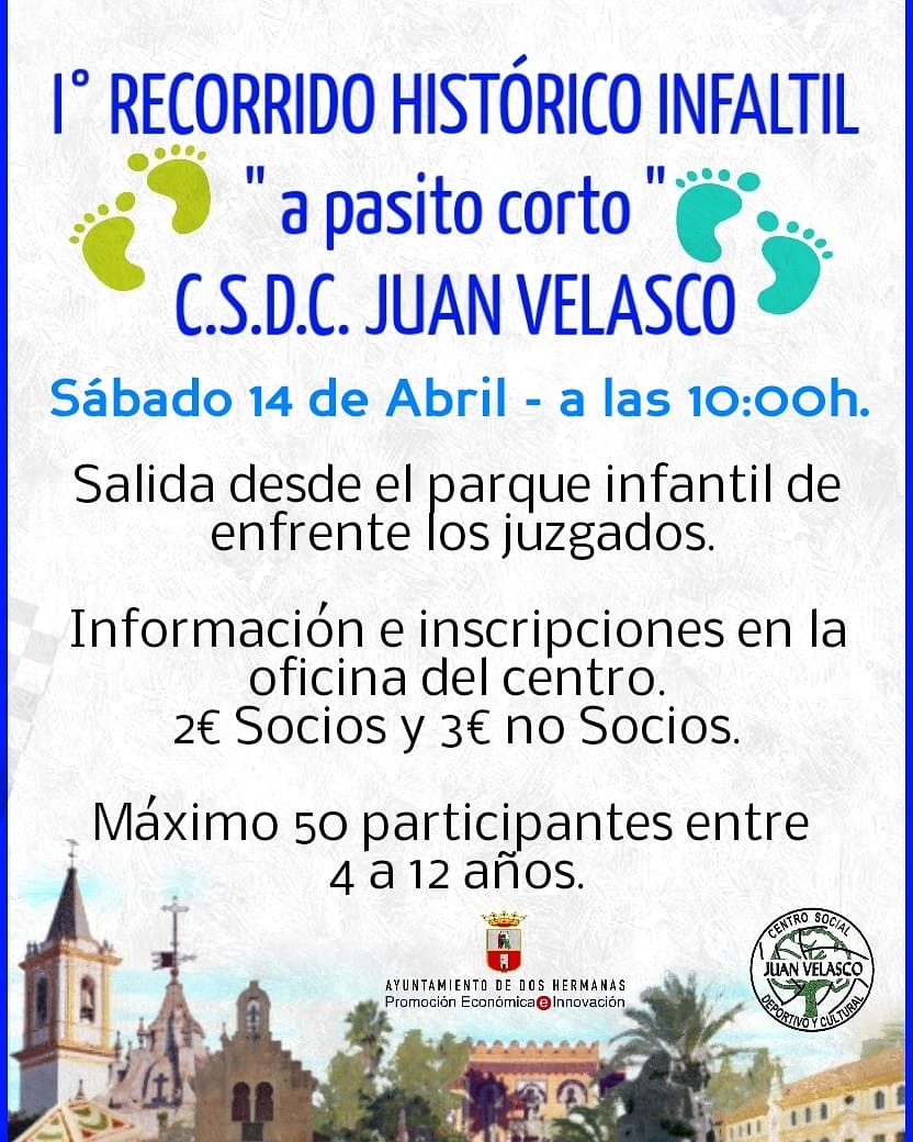 CSDCJUANVELASCO's tweet photo. Viaja al pasado con nosotros,te enseñamos la historia de tu ciudad. Habrá sorpresas para los participantes. #doshermanas #sevilla @elpalmarillo @ceip19 @ceipenriquediaz @lasemana @2hermanasinfo @elnazarenodh @cadena_dh https://t.co/yqo6VbivY5