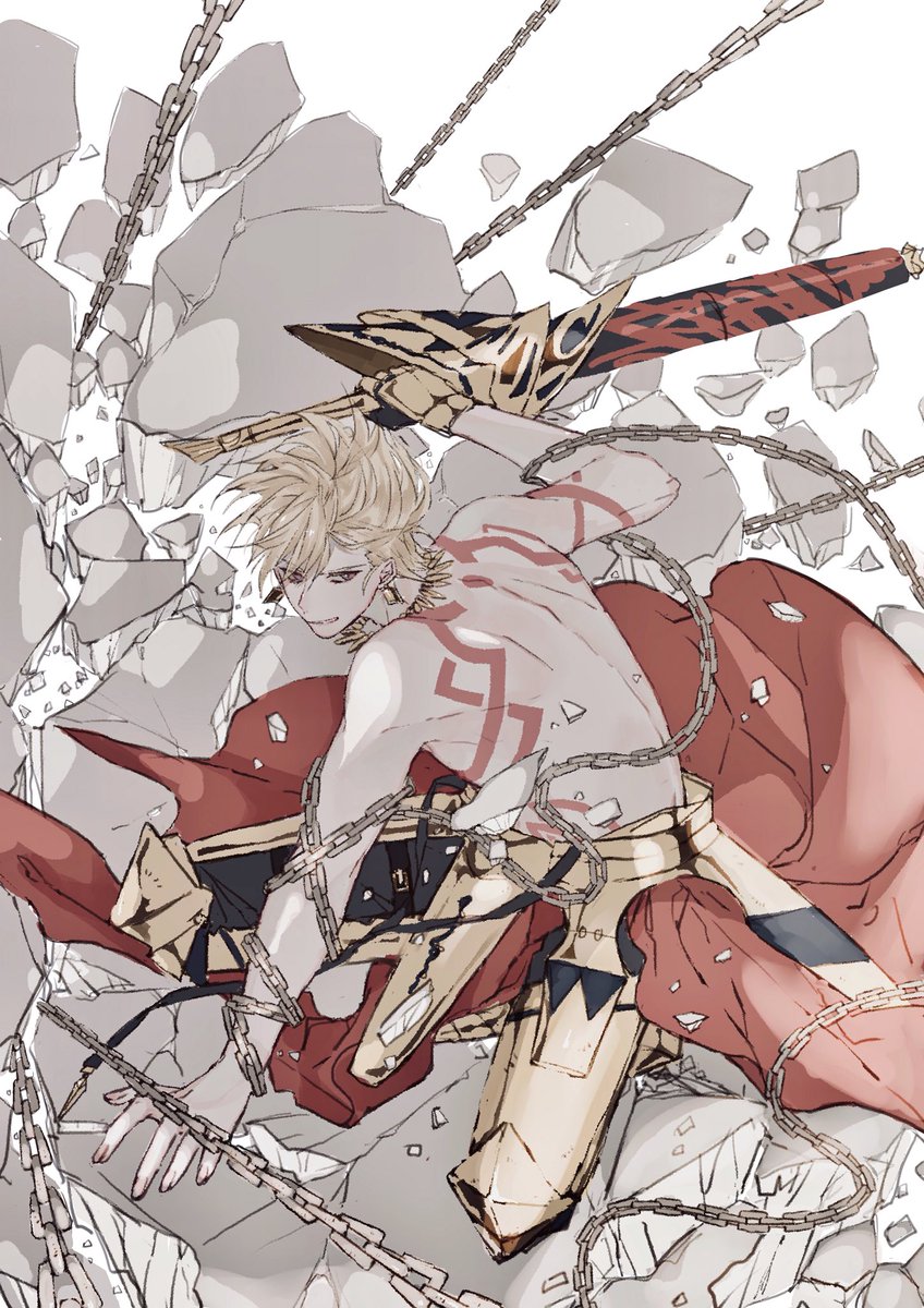 ギルガメッシュ(Fate) 「…見切ったわ!! 」|黒猫のイラスト