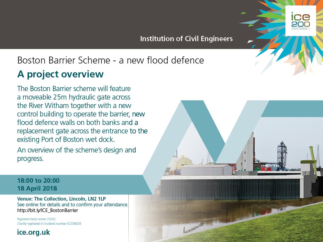ICE_EastMids's tweet image. .@EnvAgency @BAMNuttall @MottMacDonald provide an update on the #BostonBarrier @collectionusher 🗓 18 April ⏲ 6pm - 8pm. Free to attend. ℹ️ bit.ly/ICE_BostonBarr… #civilengineering #ICE200 #YoE