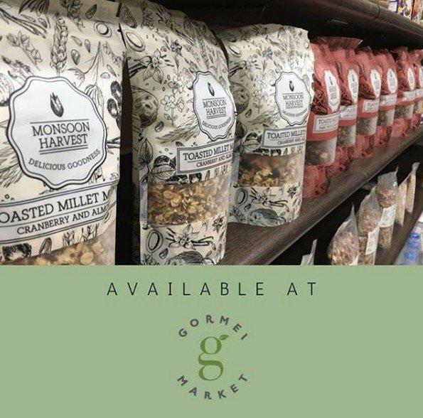 MonsoonHarvest's tweet photo. Find Monsoon Harvest on the shelves on @gormeimarket , Chennai. 
We are also available on https://t.co/tpwzAn9GNY
#LiveLifeDeliciously #MonsoonHarvest https://t.co/bSBvKuC8zw