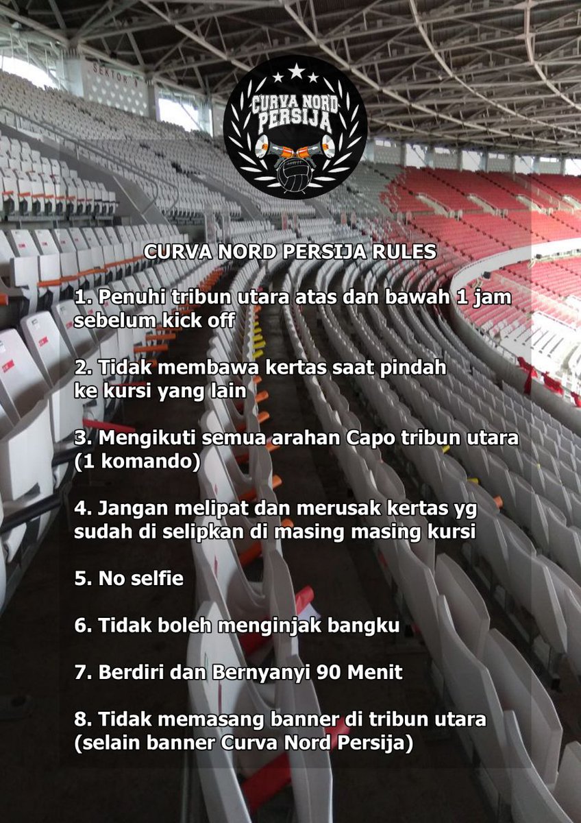 Ultras_Sector5's tweet photo. Save the rules for #PersijaVsJDT and more info @CN_PERSIJA #PersijaSelamanya https://t.co/krVocvcBme