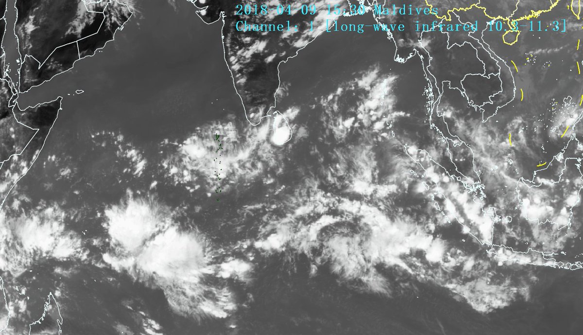 MetMaldives's tweet photo. ALERT WHITE
INFORMATION:
Heavy rain, thunderstorms and gust winds of 35 mph expected.
Area: Between Kaafu and Laamu atoll.
Period:09/1700 hrs - 09/2200 hrs.
ISSUED: 1625 hrs 09 April 2018.
-MetService- https://t.co/nZSWYfOC3g