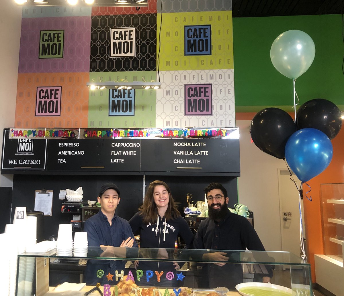 cafeMoi_TO's tweet photo. We’re turning 3 today! Join us for $1 coffees all day! 🎉 https://t.co/ETRCNOcyXV
