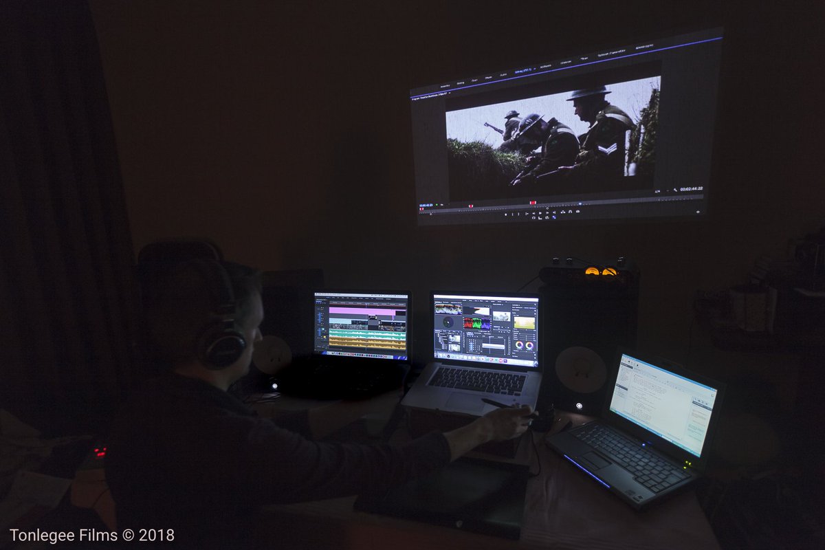 TonlegeeFilms's tweet photo. Busy today @TonlegeeFilms in the 'editing suite'. #film #editors #adobe #PremierePro #LionsofYpres #shortfilms #production 
Lions of Ypres Trailer: https://t.co/9VfZQW3kjp https://t.co/vf87PbgQfw
