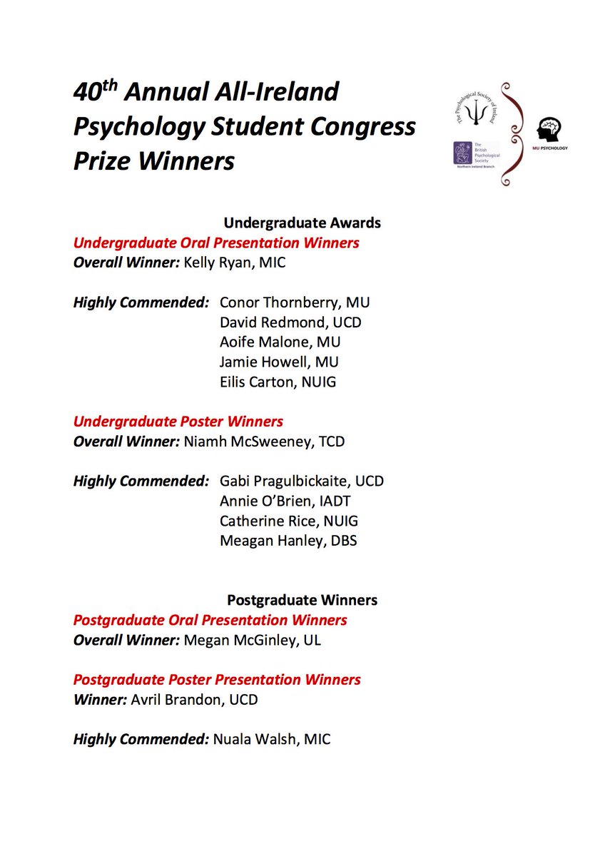 PsychCon2018's tweet photo. Well done to each and every delegate; you've all such prosperous careers ahead. The future of psychology is very bright, with the pure kindness and enthusiasm of each individual acting as the ultimate driving force for success. A special congratulations to all of our winners! https://t.co/w9jVW6Mg9J