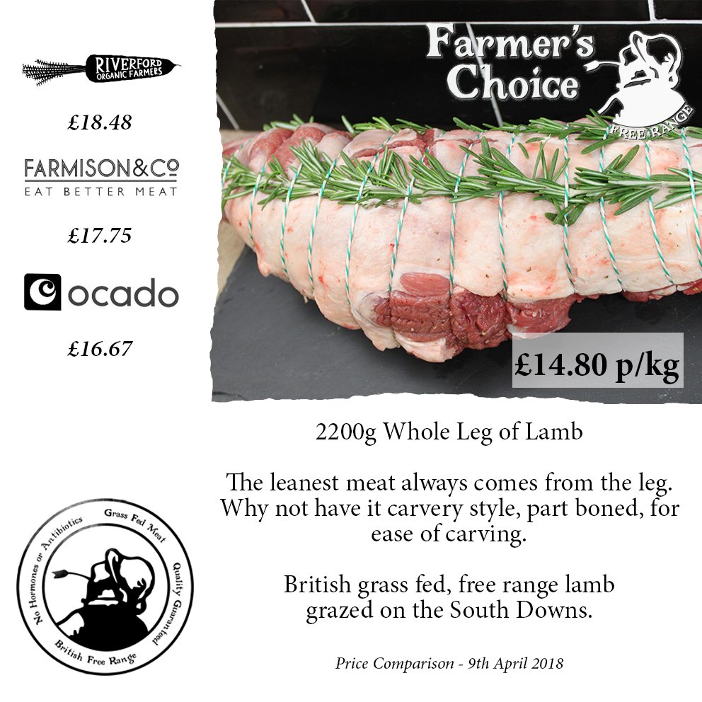farmerschoiceuk's tweet photo. We only deal directly with our farmers so we can keep our prices lower.

Check out all our British Free Range South Downs Lamb joints and get your Sunday joint delivered direct to your door along with the rest of your weekly shop.

https://t.co/09ioXOxMqk

@southdownsfood https://t.co/G6fpNxbyU0