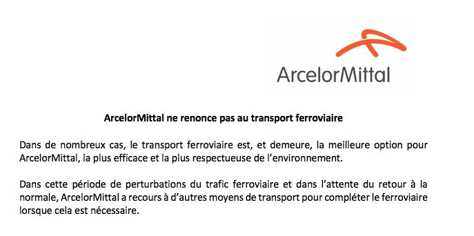 #ArcelorMittal ne renonce pas au transport ferroviaire.