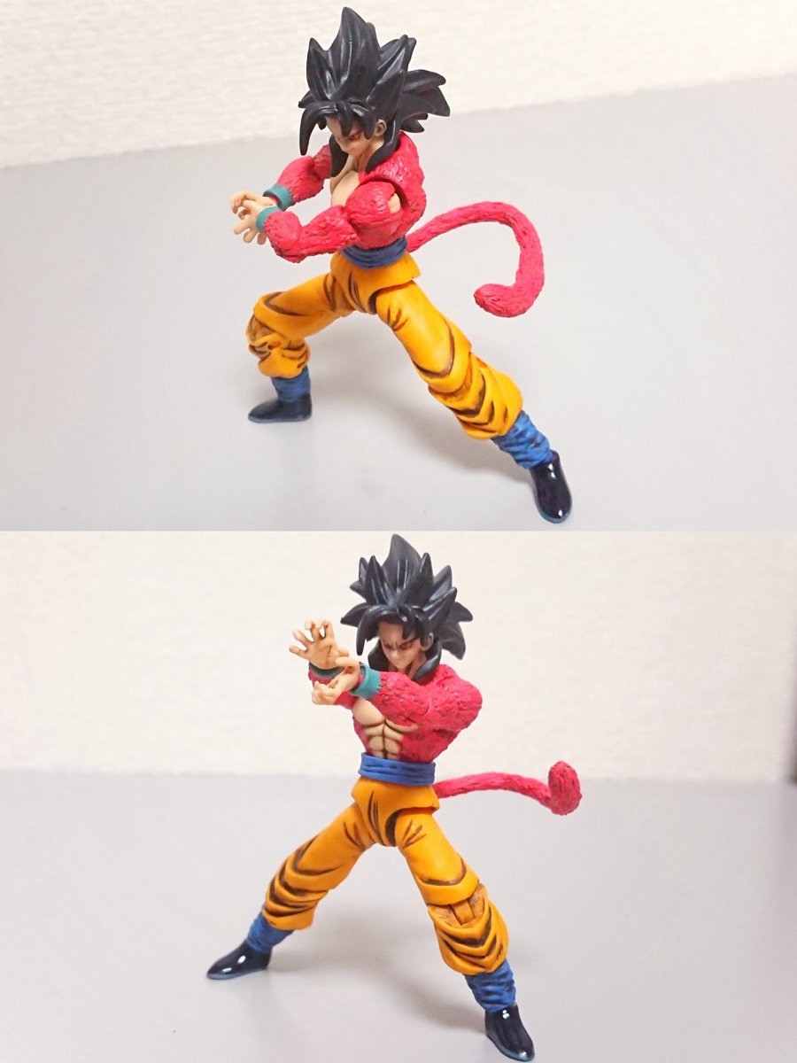 さいふ A Twitter 掌動neo改造 孫悟空 超サイヤ人4 完成しました 頭と尻尾がガシャポンhgで 体毛はエポパテ製です 掌動