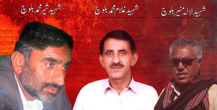 Pakistani state was scared from Martyr Ghulam Mohd, Martyr Sher Mohd &amp; Martyr Lala Muneer because they were actively working in Baloch masses to raise awareness against the illegal occupation of #Balochistan by #Pakistan. 
 #MartyrsOfMurgaap