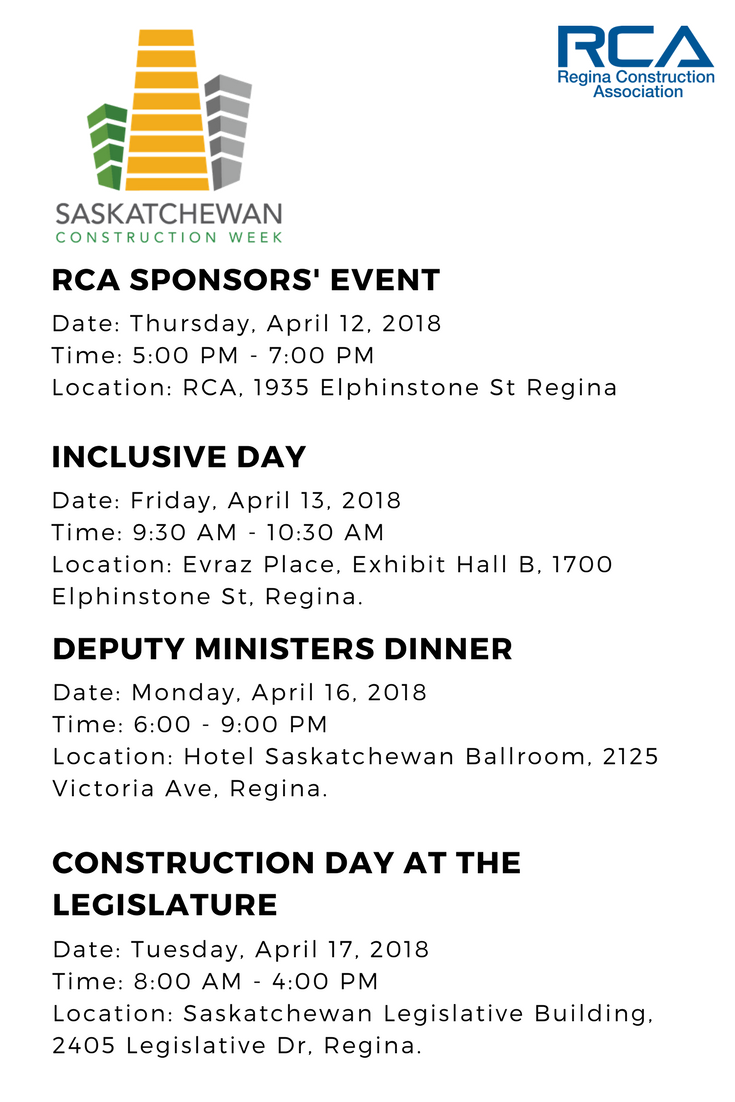 BuildRegina's tweet photo. The 2018 Saskatchewan Construction Week is taking place April 11-17, 2018! #buildregina #buildsask #saskconstructionweek #SKConstructionWeek #construction #economy #business #saskatchewan #regina https://t.co/ZbNHVMYAMd
