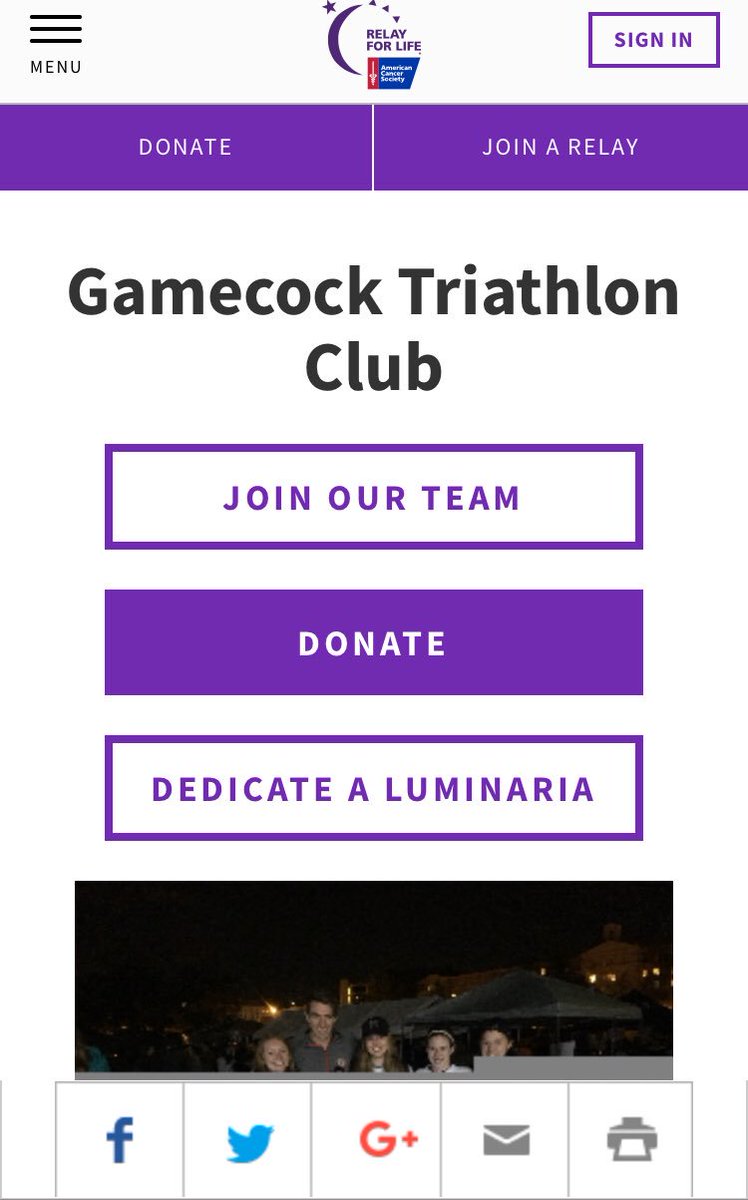GamecockTri's tweet photo. We’re raising money for the American Cancer Society during Relay for Life and need your support! So far, we have 5 members committing 5 hours of riding on trainers during the 12 hour event.
For every $25 you donate, we pledge to ride for 30 mins! Please help us reach our goal! https://t.co/qwcuH1EjZe