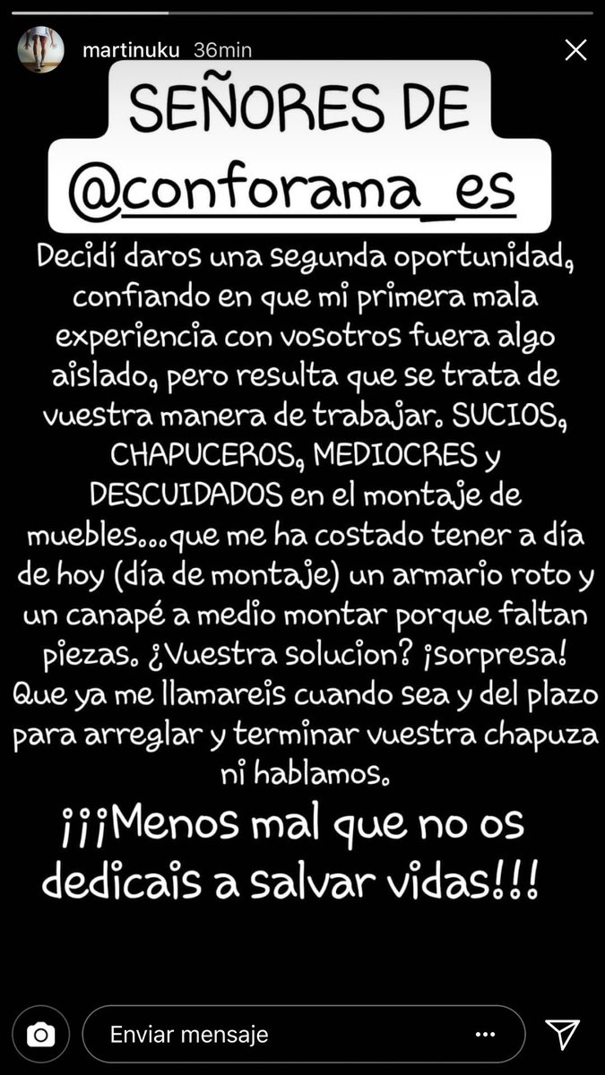 chusshernan's tweet photo. @Conforama_ES https://t.co/lu9hPRjnCX