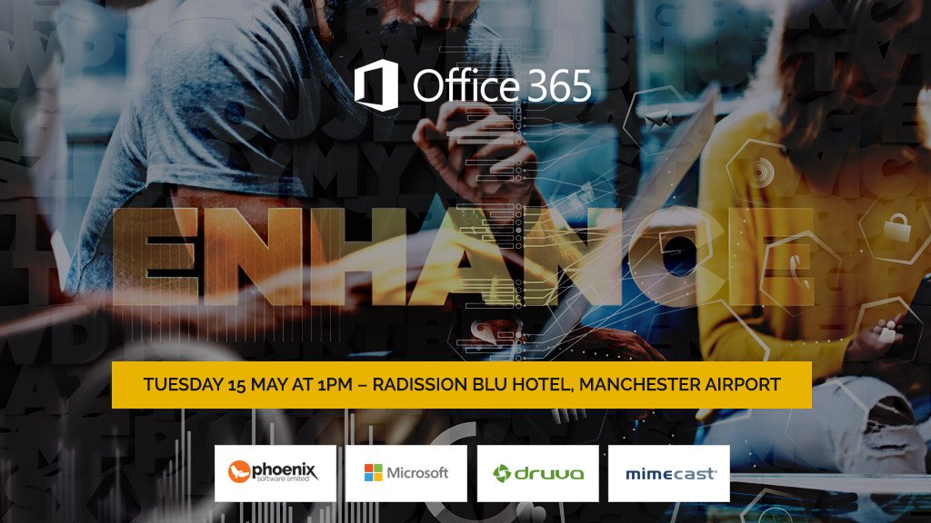 PhoenixYork's tweet photo. Register now for our event and learn how to utilise #Microsoft @Office365 to its full potential without risk – Manchester 15/05 @DruvaInc, @Mimecast #CloudEmailSecurity #DataProtection #Collaboration https://t.co/H3Hj18i3jx https://t.co/4KYrlRVlwm