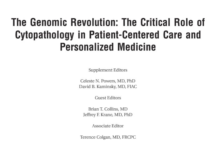 CancerCytopath's tweet image. Happy Monday, #TwitterPath universe! Revisit our #FreeAccess supplement, "The Genomic Revolution: The critical role of cytopathology in patient-centered care and personalized medicine" onlinelibrary.wiley.com/toc/19346638/1…