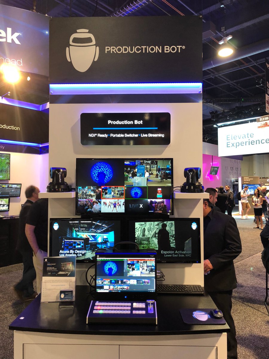 ProductionBot's tweet photo. Here we go! Production Bot booth SL5516 at #NABShow 2018! Stop by and see us! #productionbot #livestreaming #portableswitcher https://t.co/ZhSyJ0e2wO