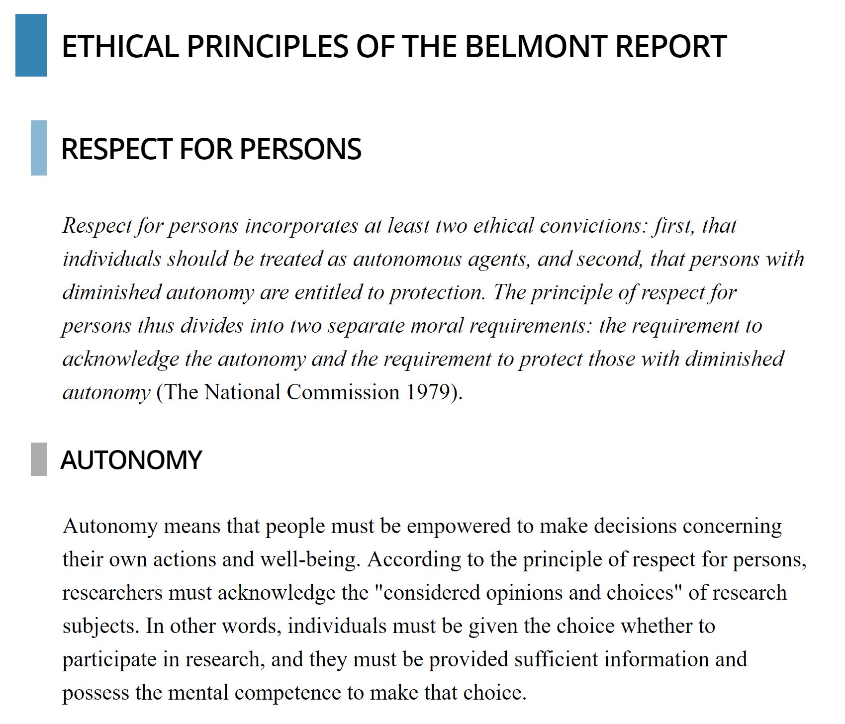 Autonomy and the principle of respect for autonomy.