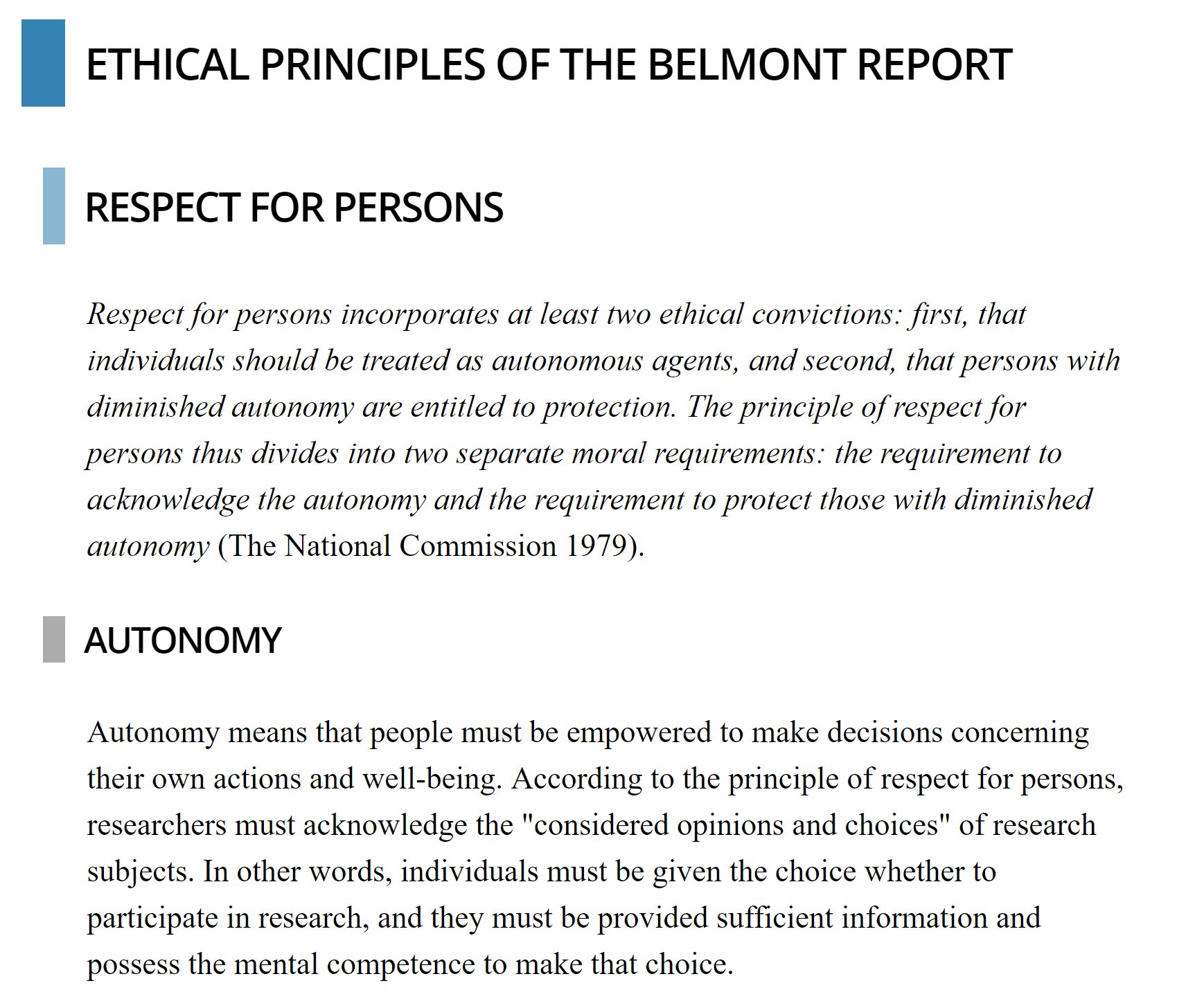 Autonomy and the principle of respect for autonomy.