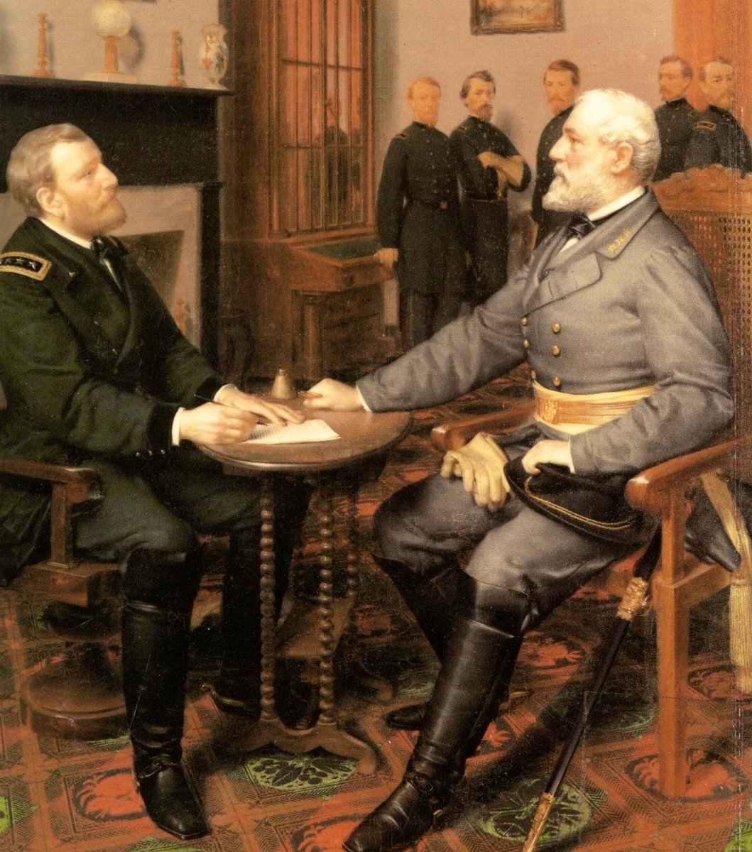 General Lee surrendered to General Grant, Appomattox, today 1865:     #Guillaume
