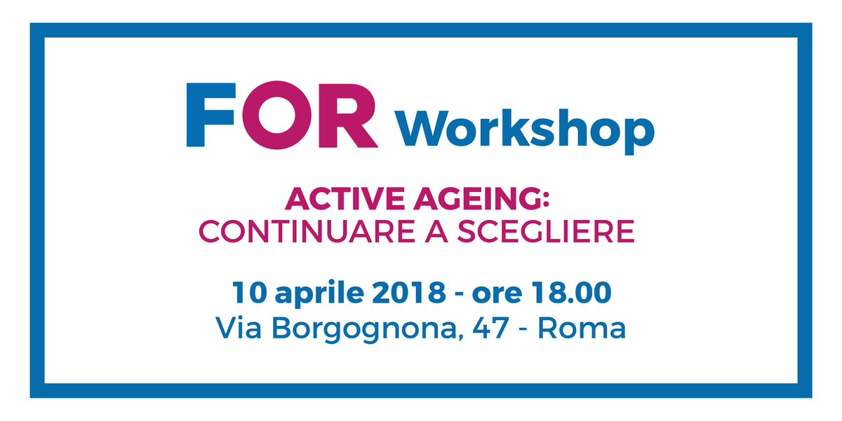 ORazionali's tweet photo. 💡Sei pronto ad un nuovo #WorkshopFOR?
"Active ageing: continuare a scegliere" si terrà domani alle 18 nella nostra sede di via Borgognona 47 a Roma.
Per informazioni scrivi a:
📬segreteria@ottimistierazionali.it https://t.co/94DVF7YF04