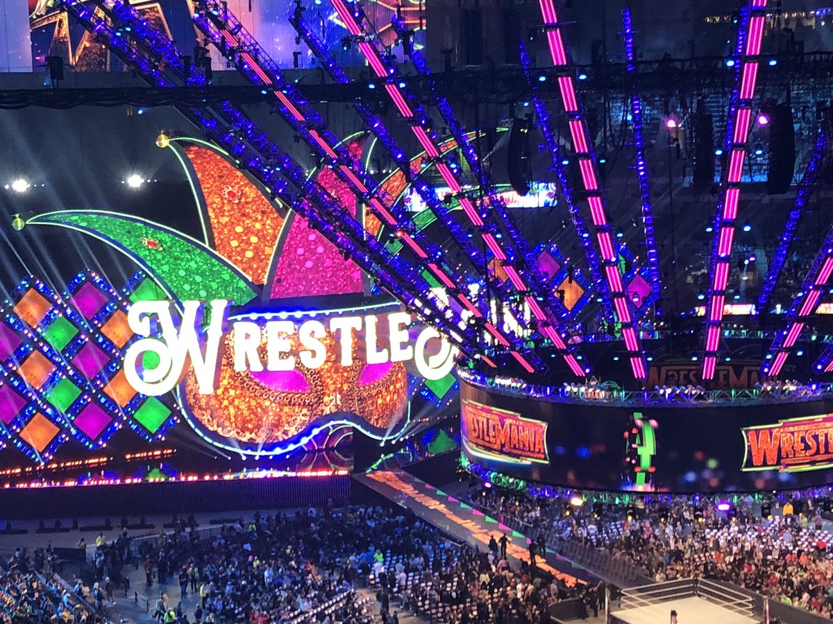 jimbog83's tweet photo. Last night a dream came true and I went to @WWE @WrestleMania Mrs G also represented some @Cleveland  #wrestlemaina #27yearsinthemaking https://t.co/QHK9Txfg7m