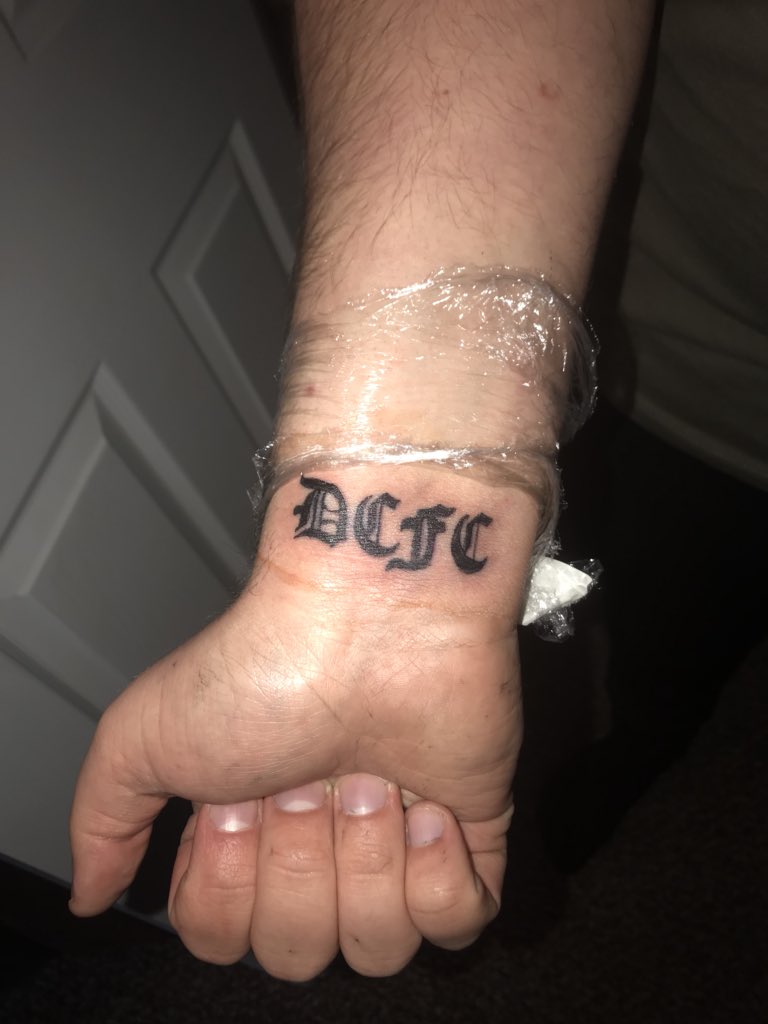 Derby, UK. 30th Jan, 2022. A general view of a tattoo on a derby County  fans leg during the Sky Bet Championship match at Pride Park Stadium, Derby.  Picture credit should read: