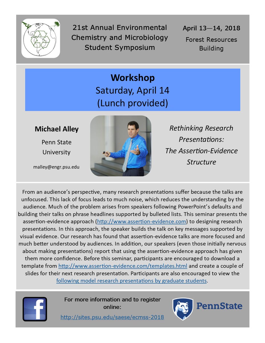 PSU_ECMSS's tweet photo. #ECMSS2018 is this week! Join us on April 13-14 for fantastic keynote speakers and exciting student presentations on environmental research, and of course free food! Details: https://t.co/kPxeFhFAzE @PennStateCEE @PSIEE @PSUEngineering @PSUresearch @PSUENRI @PSUEarth https://t.co/WIQhhdetbN