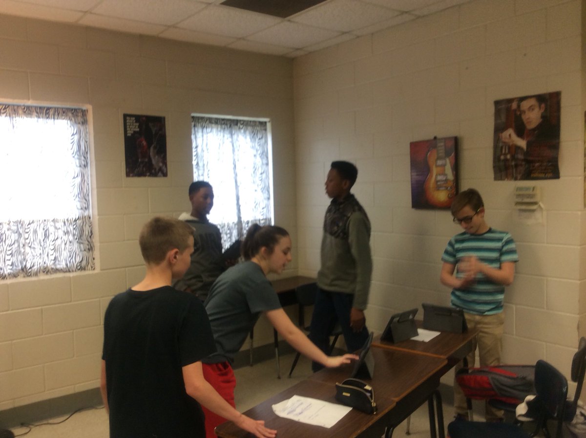 PCBOE's tweet photo. RT PCIntermediate "Miss McCollum’s class rehearsing for The Monsters are Due on Maple Street skits! 🎭 #finearts #PCISlearns #sharePCS https://t.co/xWDUchLOK8"